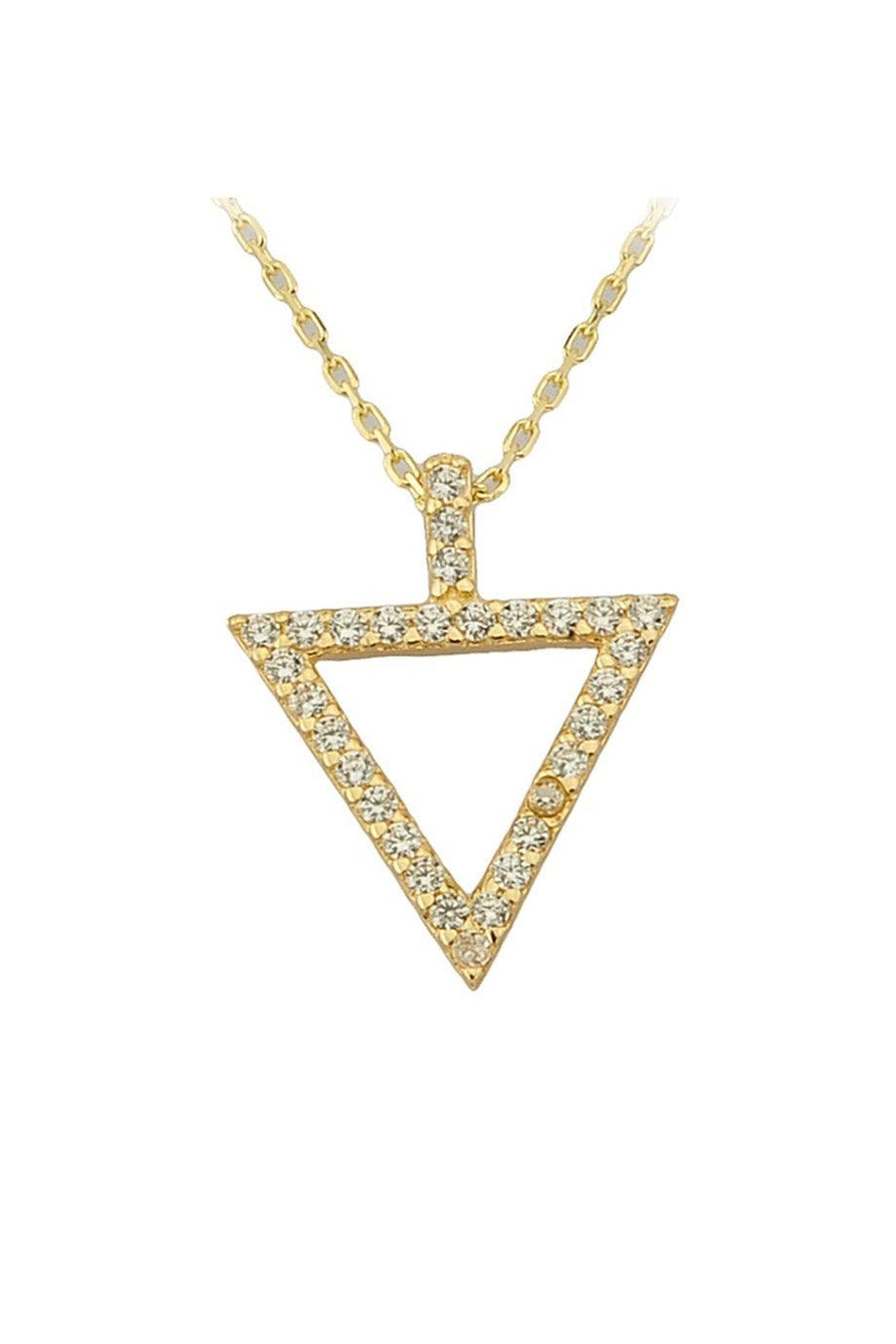 Gold Stone Triangle Necklace