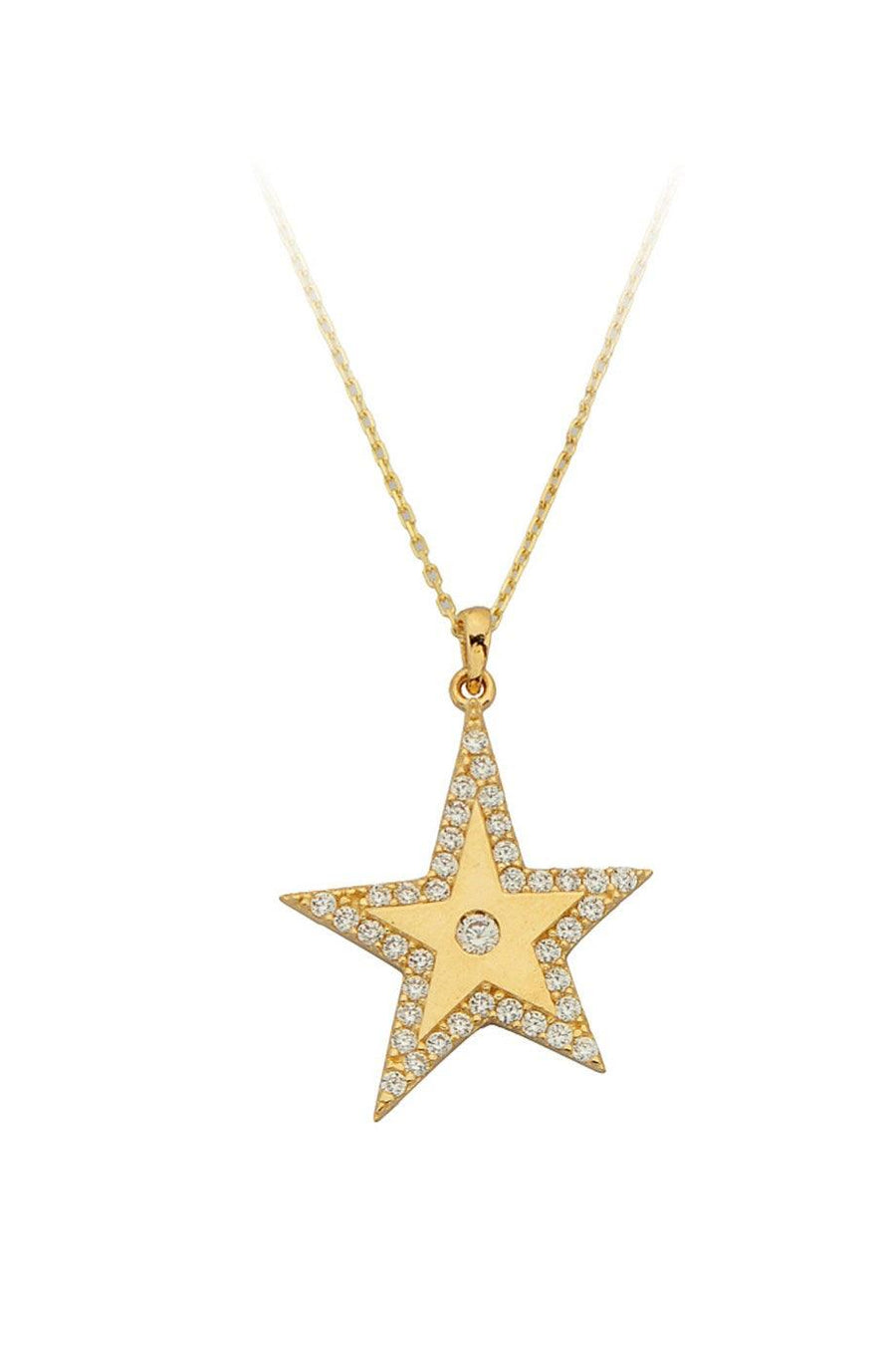 Golden Stone Star Necklace