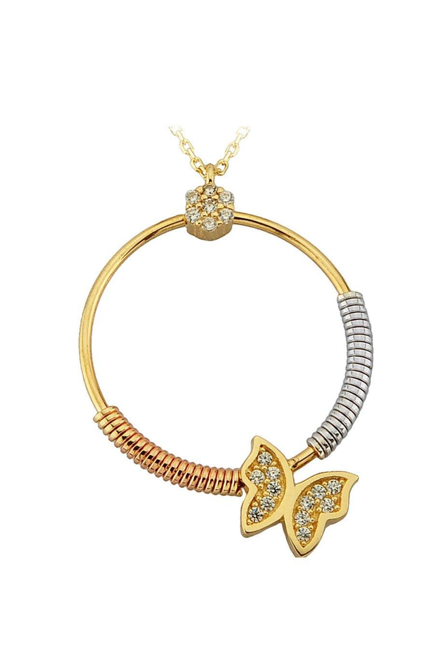 Golden Spring Ring Butterfly Necklace