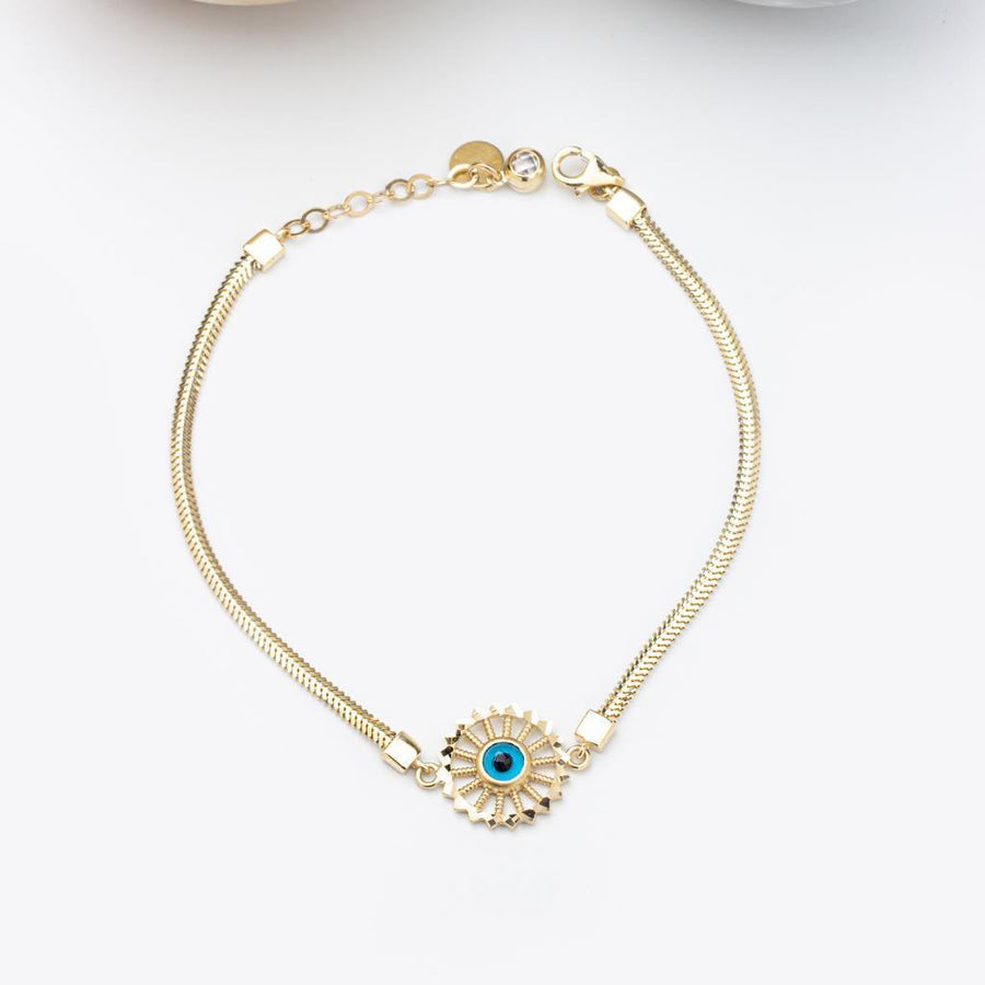Gold Snake Chain Eye Bracelet