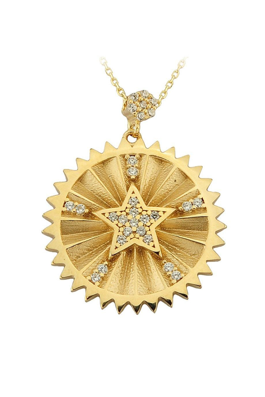 Golden Star Sun Necklace