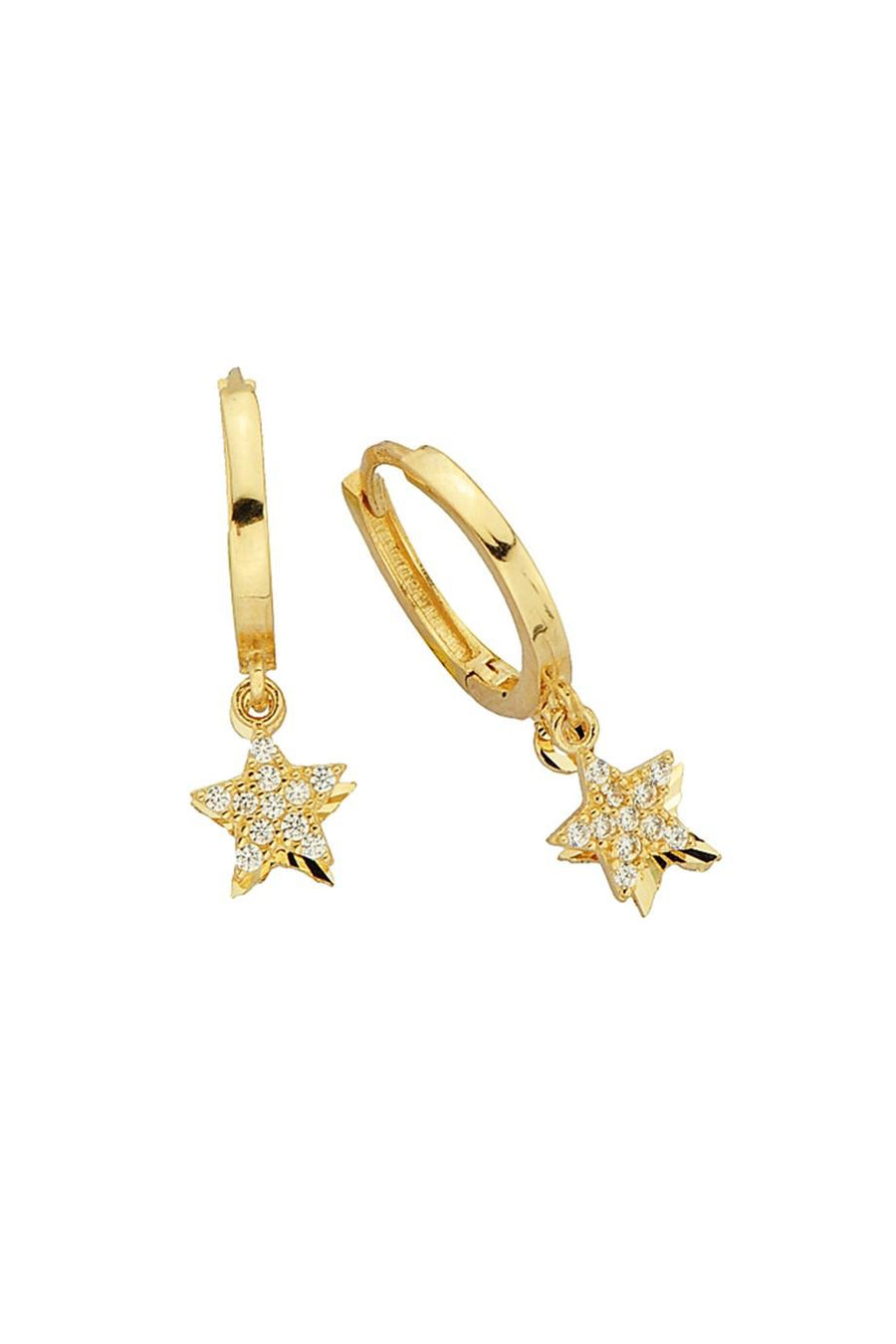 Golden Star Ring Earrings