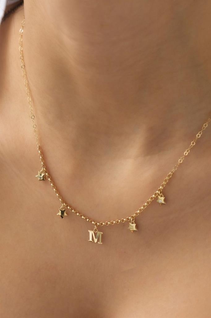 Golden Star Letter Necklace