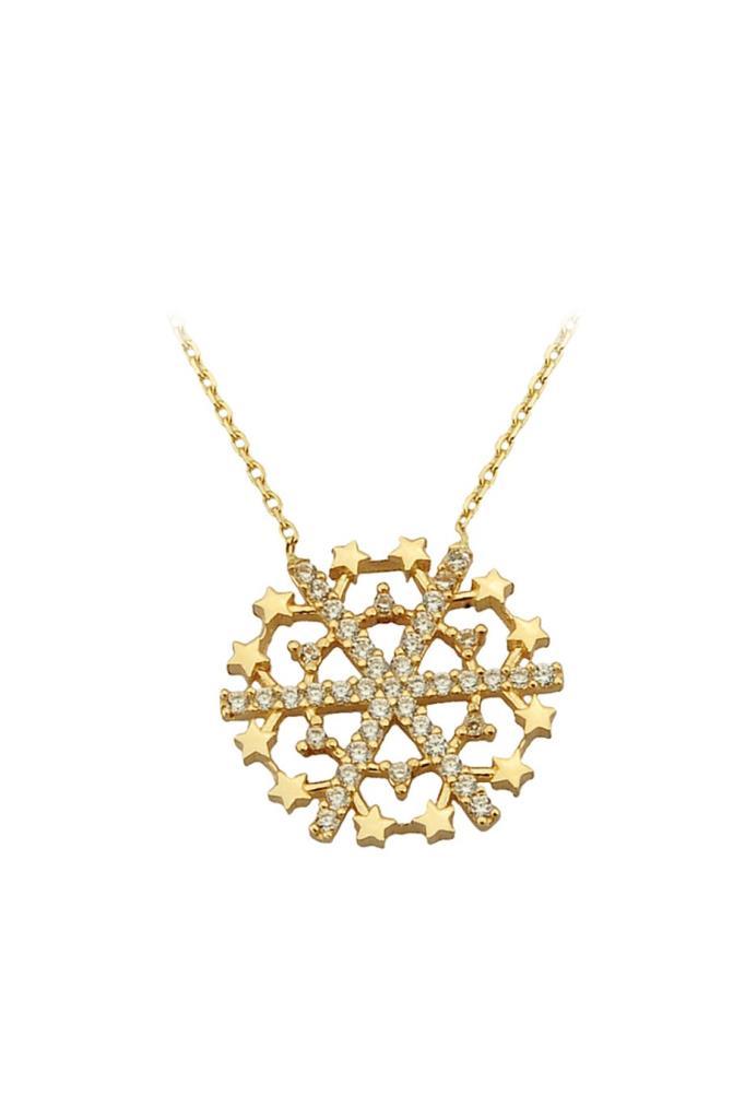 Golden Star Snowflake Necklace