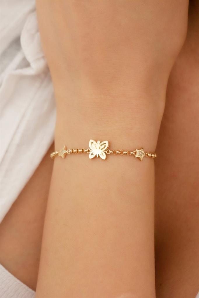 Gold Star Butterfly Bracelet