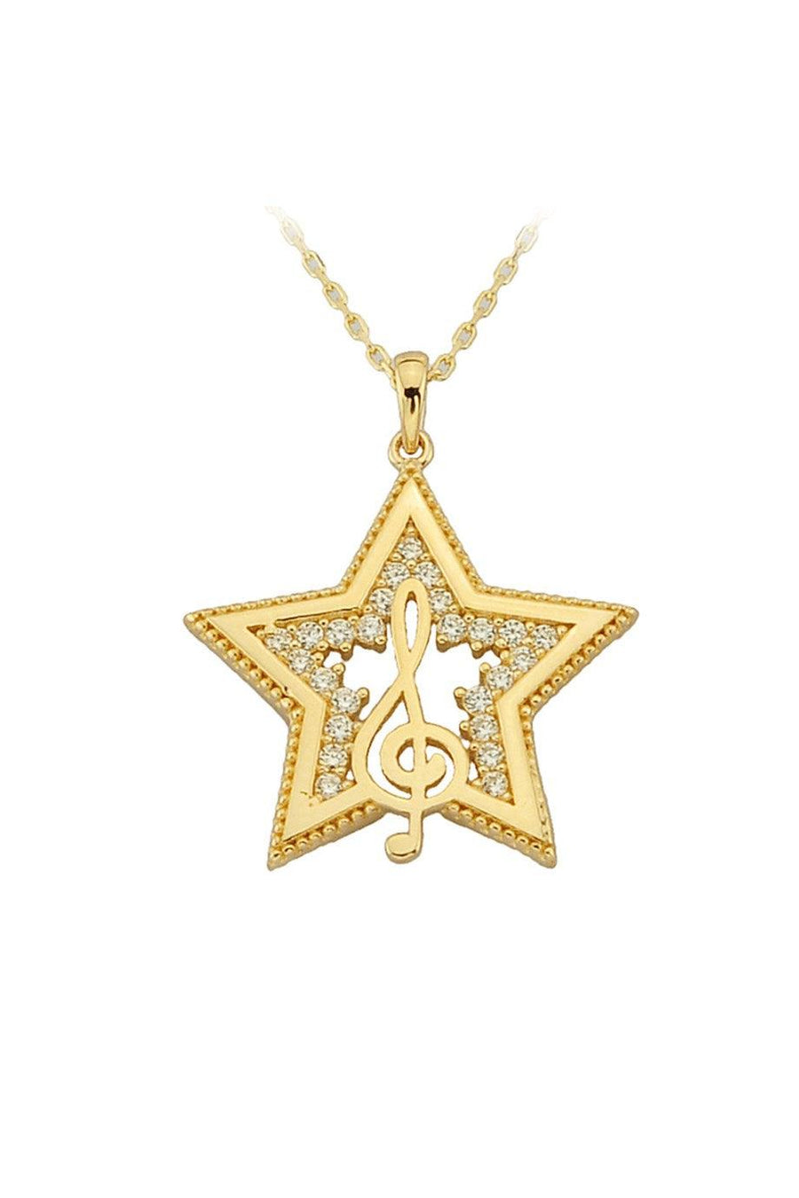 Golden Star Note Necklace
