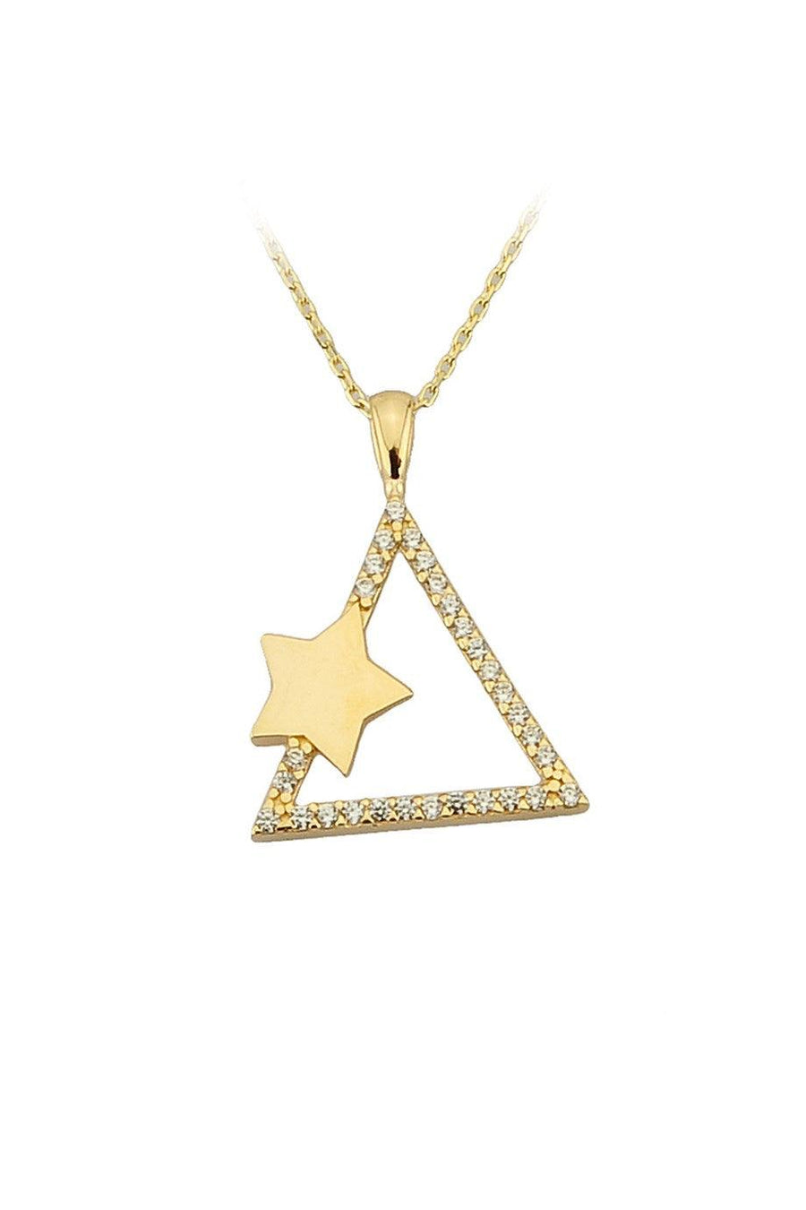 Golden Star Triangle Necklace