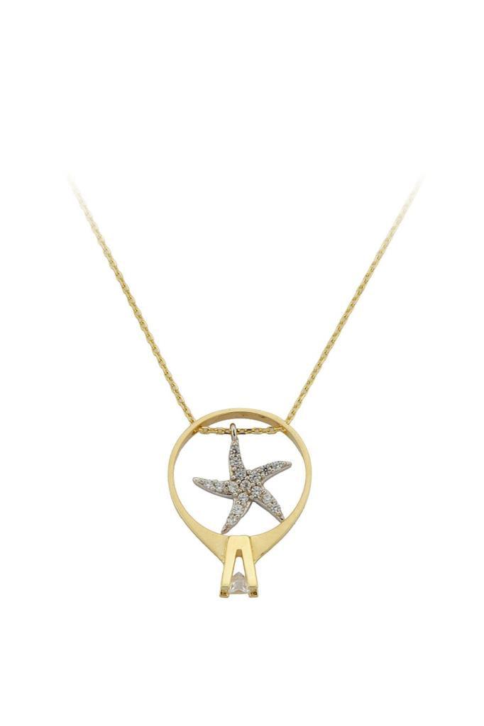 Golden Ring Sea Star Necklace