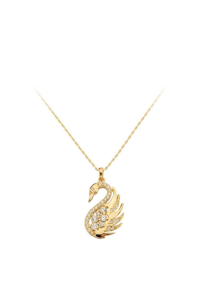 Gold Elegant Swan Necklace