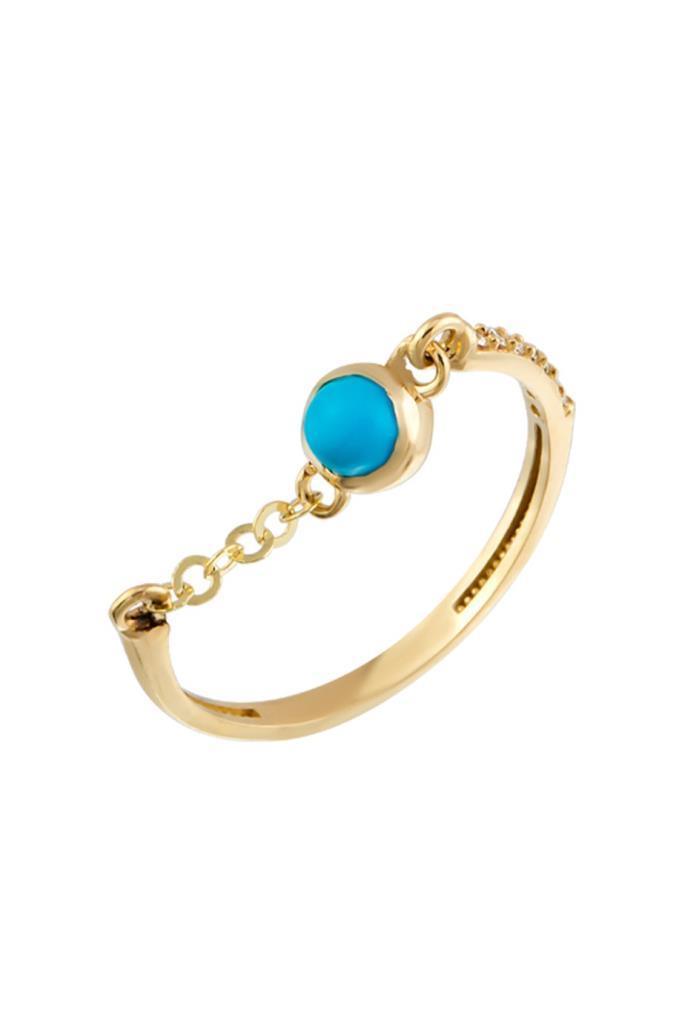Gold Chain Turquoise Ring