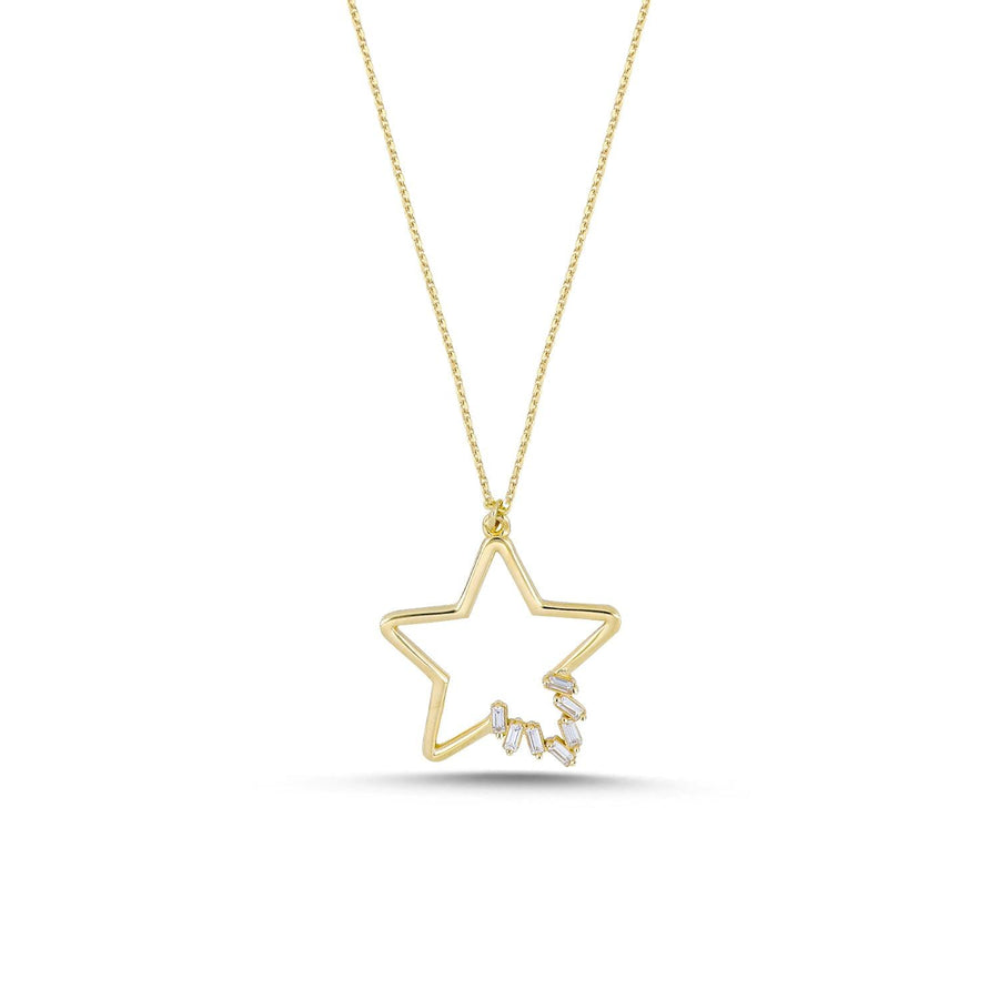 Baguette Stone Star Necklace