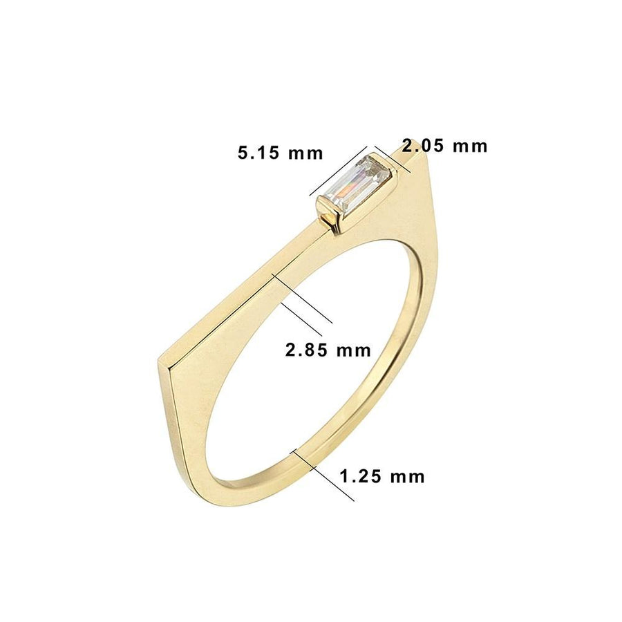 Bagetto Square Gold Ring