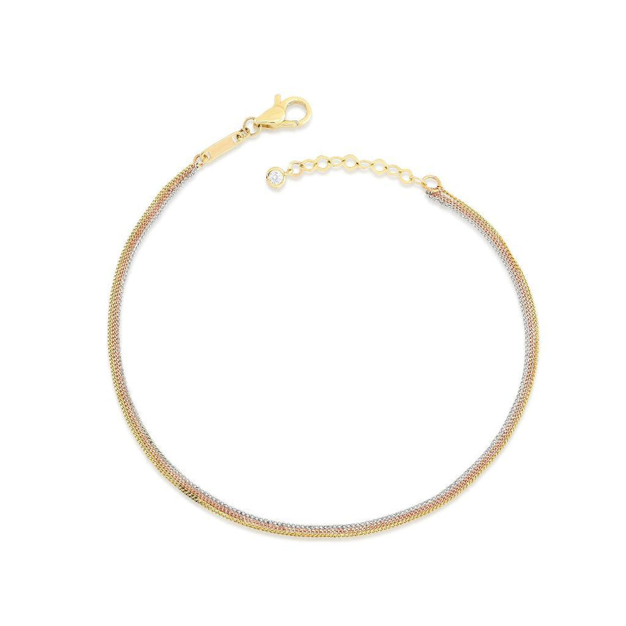 Basic Three Color Gurmet Gold Bracelet