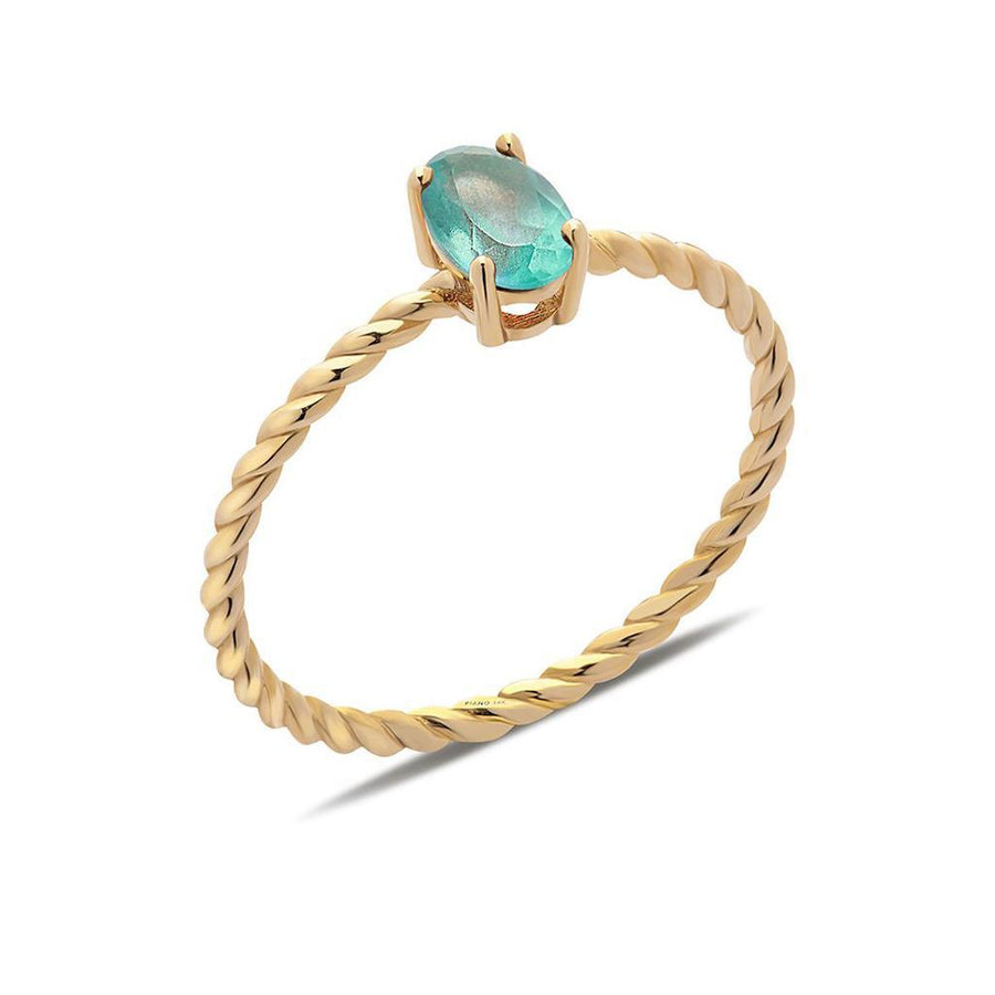 Cabaret Burgu Emerald Colorful Gold Ring