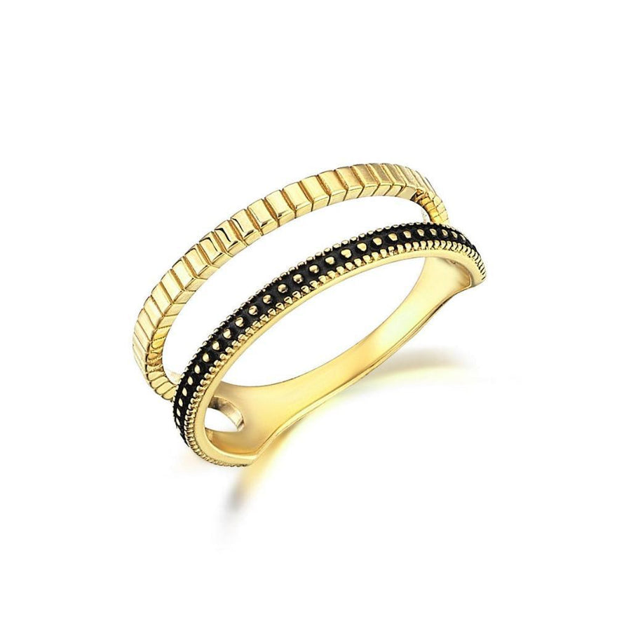 Cabaret Curve Binary Gold Ring