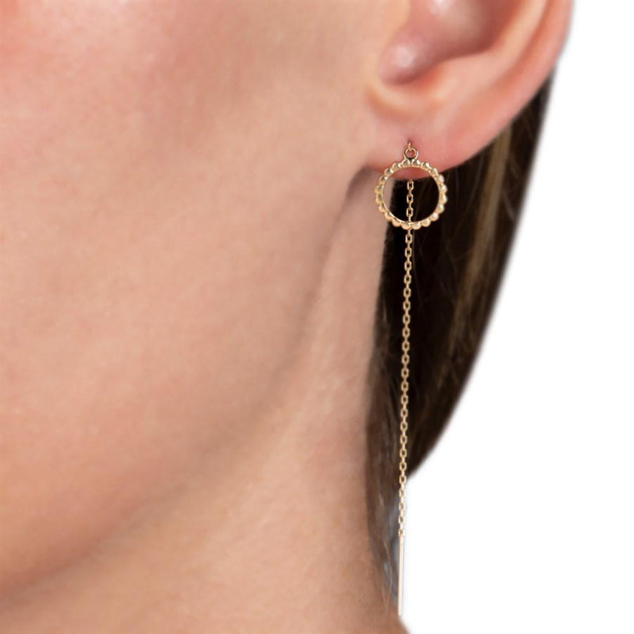 Cabaret Patterned People Shaking Gold Earrings