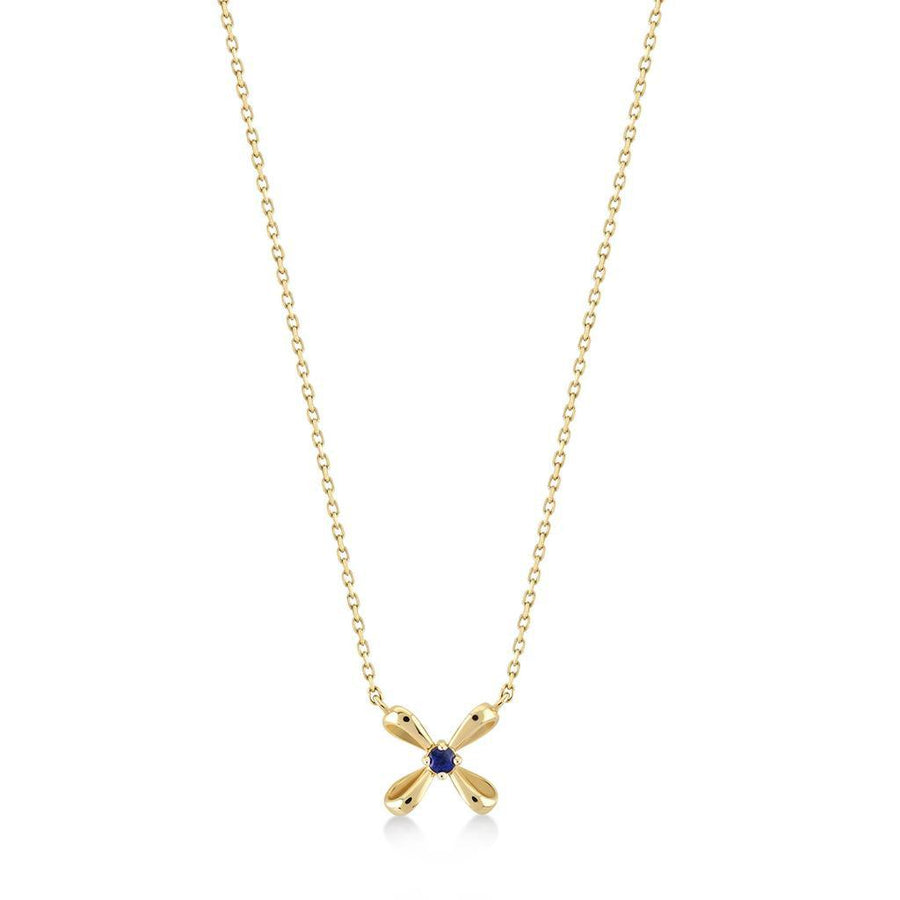 Cabaret Bow Sapphire Gold Necklace