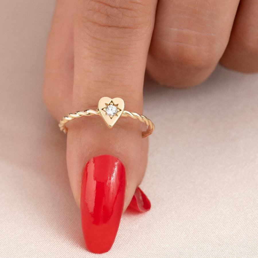 Cabaret Heart Burgu Gold Ring