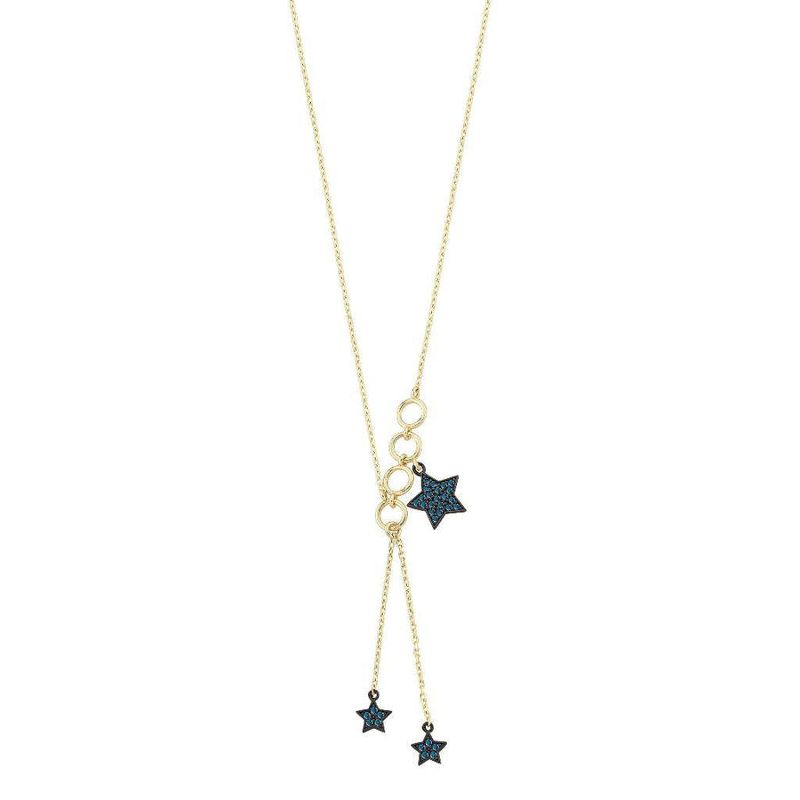 Cabaret Sky Gold Blue Diamond Necklace