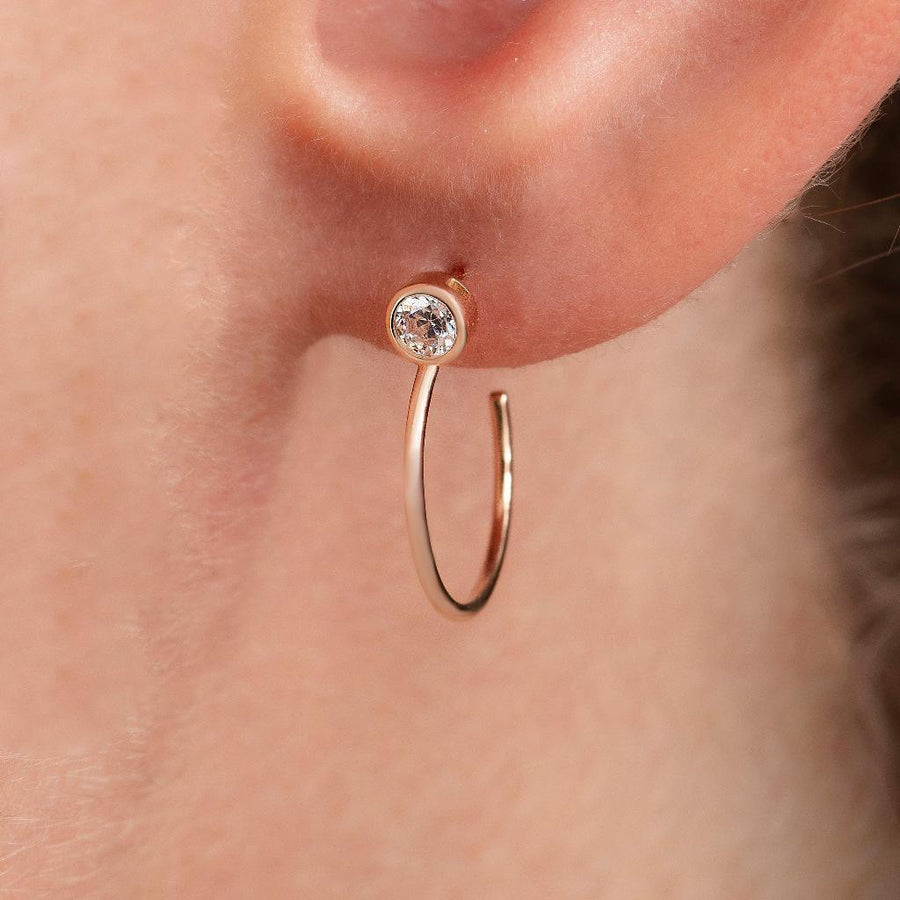 Cabaret Half Ring Stone Earrings