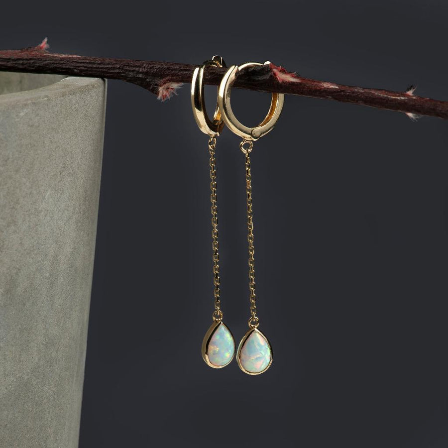 Gravity Opal Gold Earrings