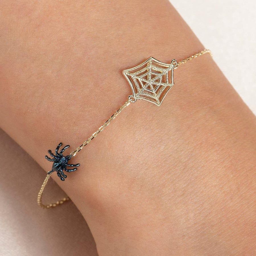 Maman Spider And Network Gold Bracelet