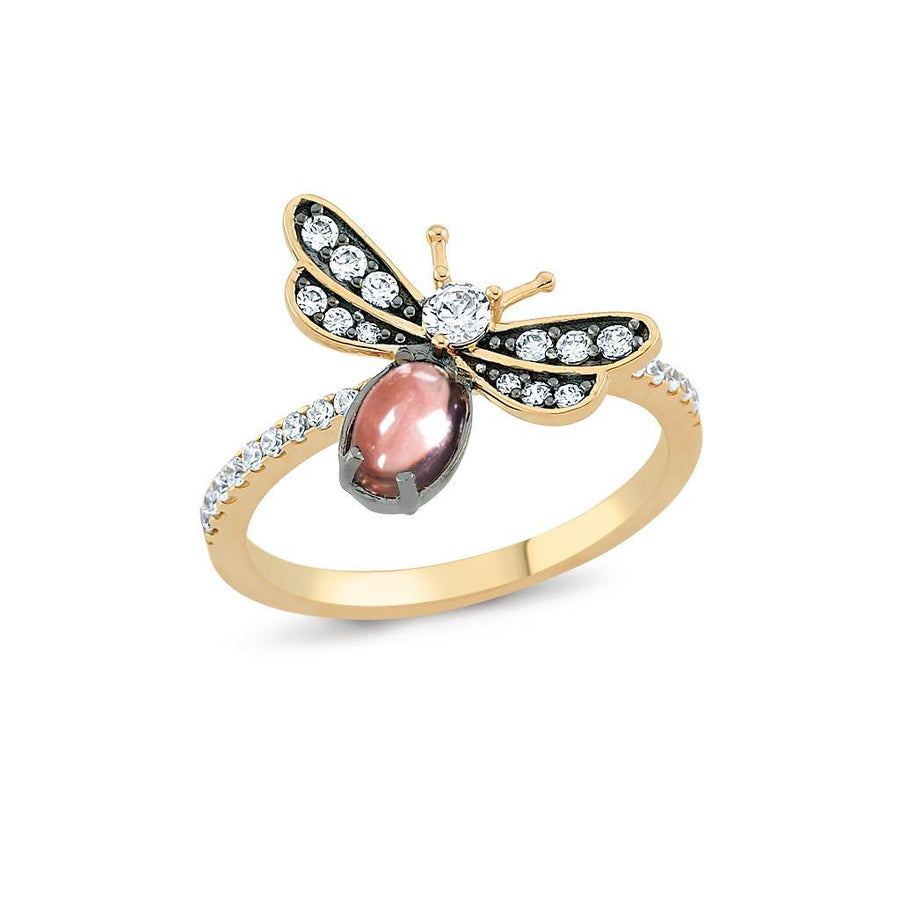 Maman Pink Stone Yusufic Gold Ring