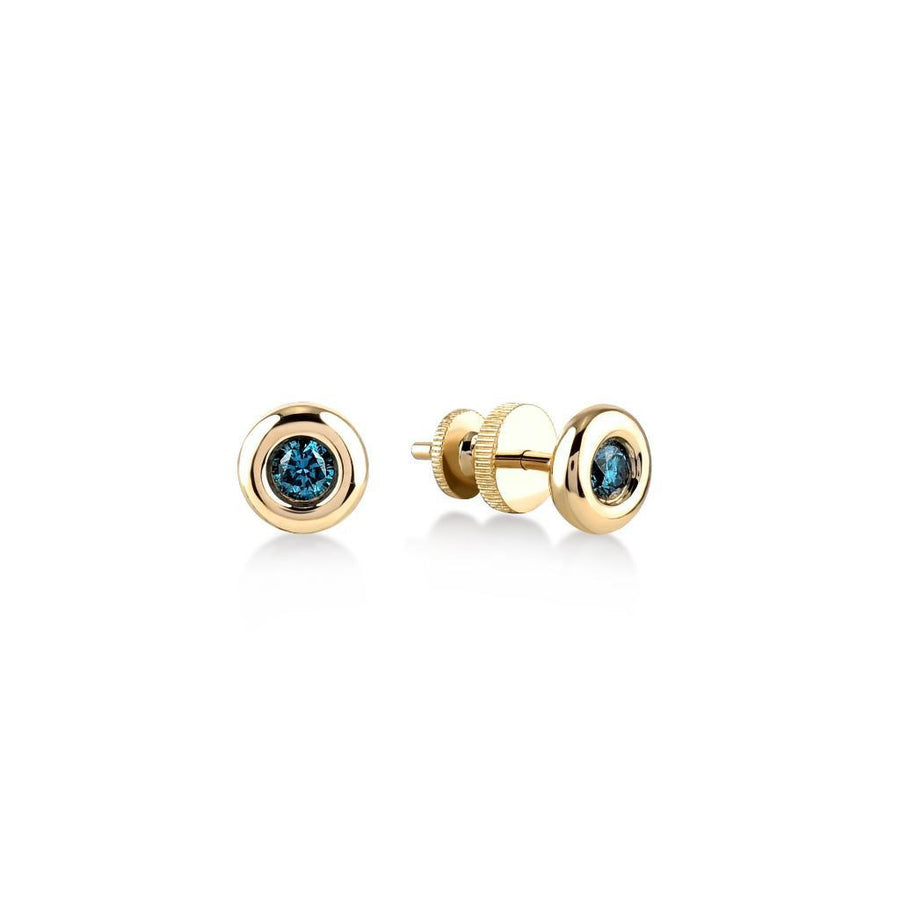Blue Diamond Solitaire 0.10 C Earrings