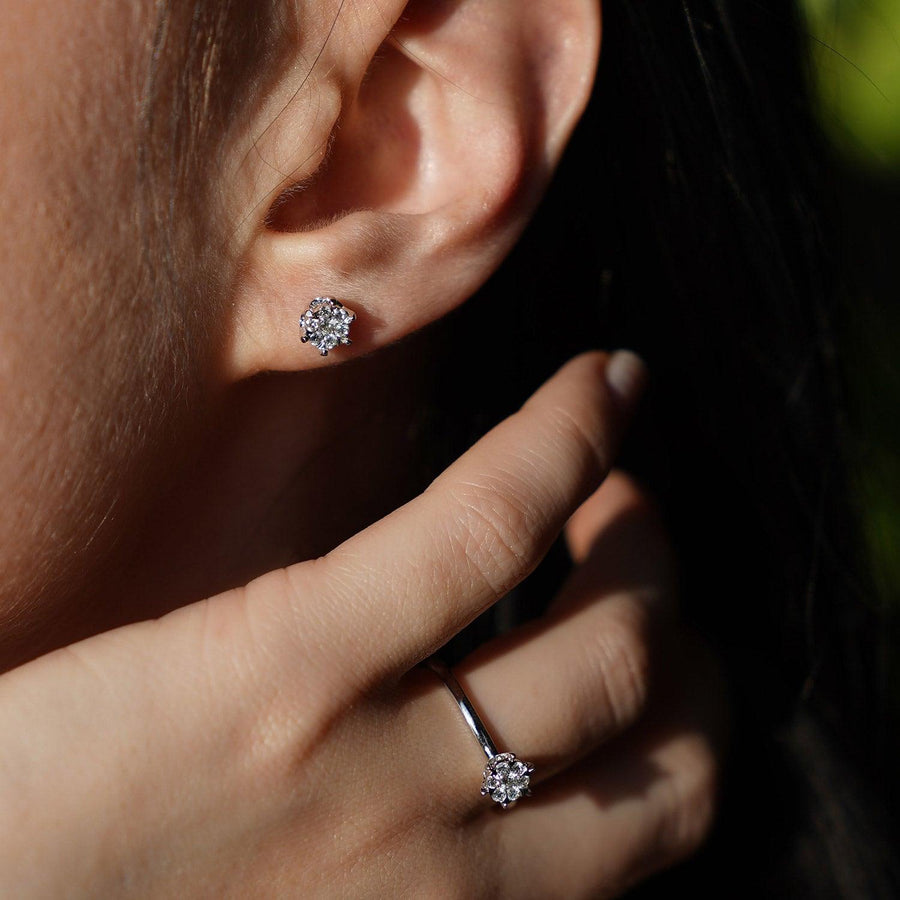 Diamond Stone Earrings