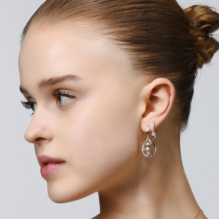 Oval Gold Earrings