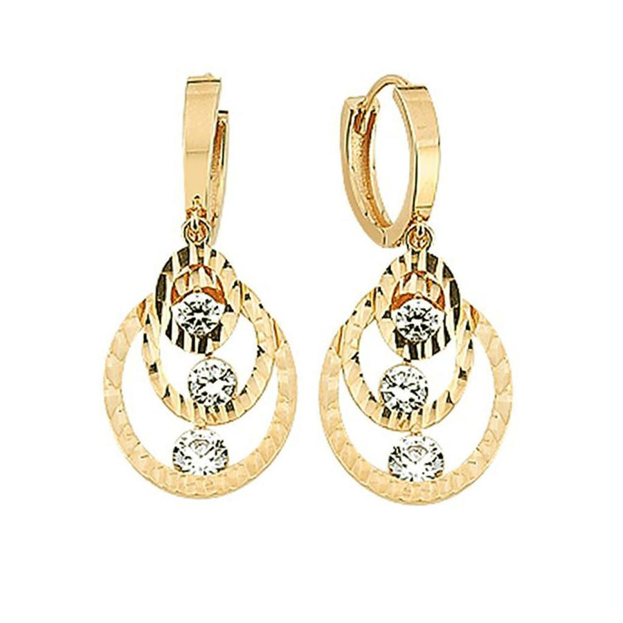 Oval Gold Earrings