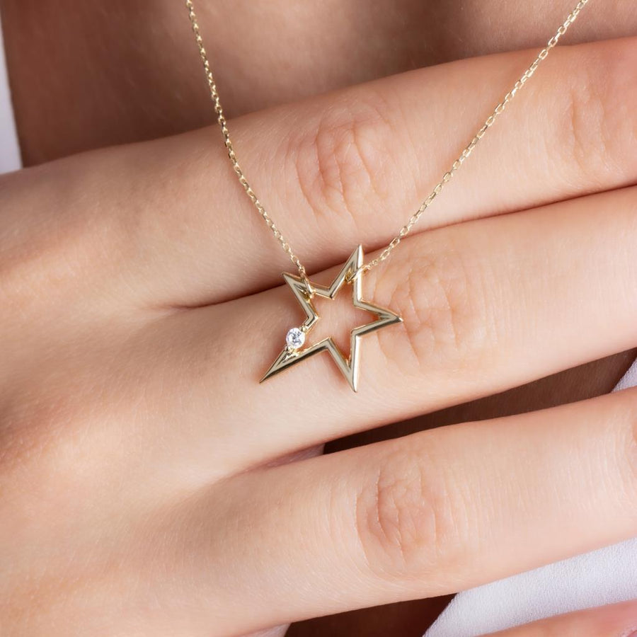 Stone Star Baguette Necklace