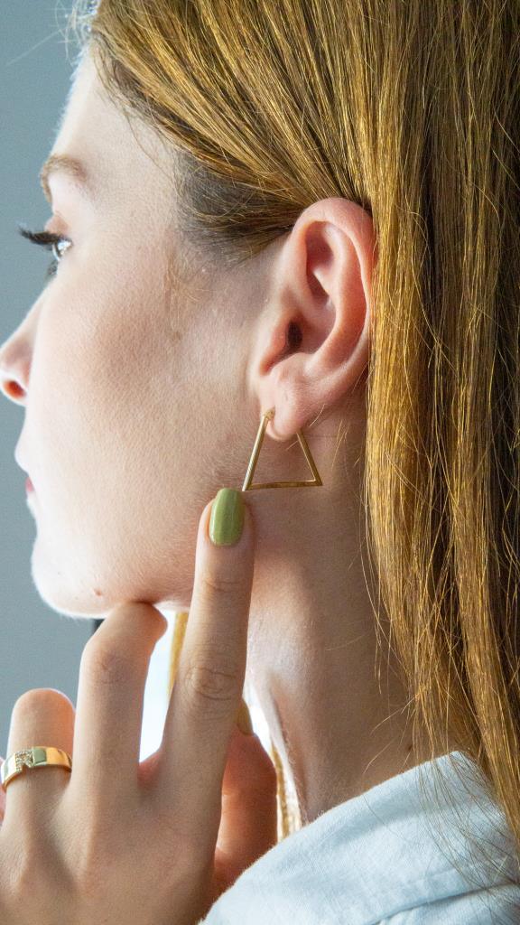 Triangle Gold Earrings